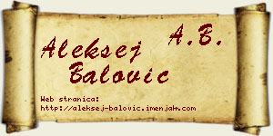 Aleksej Balović vizit kartica